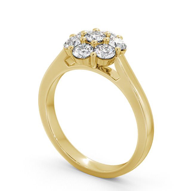 Cluster Diamond Ring 9K Yellow Gold - Grais CL3_YG_SIDE