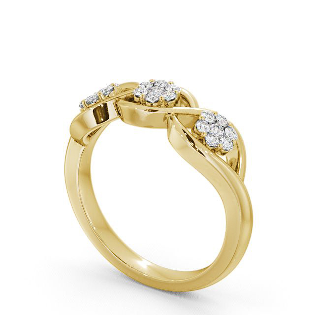 Cluster Round Diamond 0.25ct Ring 18K Yellow Gold - Ludlow CL40_YG_SIDE