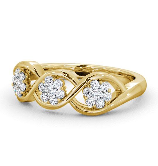  Cluster Round Diamond 0.25ct Ring 18K Yellow Gold - Ludlow CL40_YG_THUMB2 