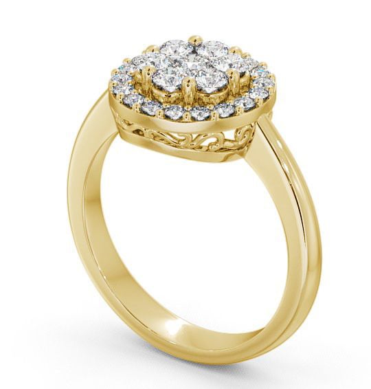  Cluster Round Diamond 0.58ct Ring 9K Yellow Gold - Anmore CL41_YG_THUMB1 
