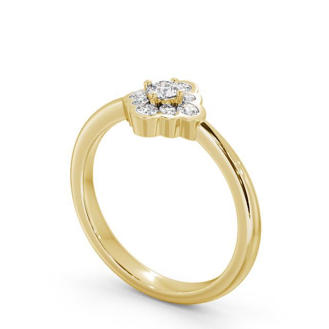 Cluster Diamond Ring 9K Yellow Gold - Saughton CL44_YG_SIDE