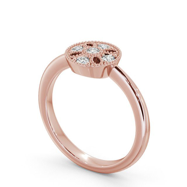 Cluster Diamond Ring 18K Rose Gold - Thorley CL45_RG_SIDE