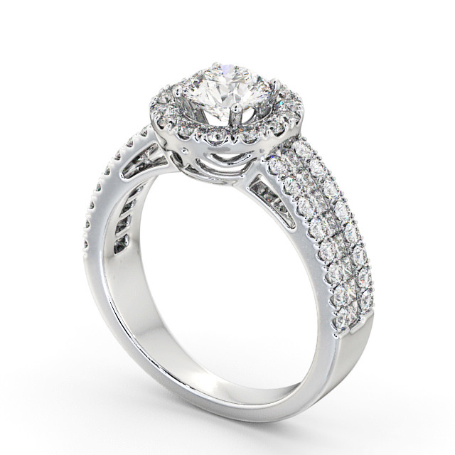 Halo Round Diamond Engagement Ring Palladium - Swaithe CL48_WG_SIDE