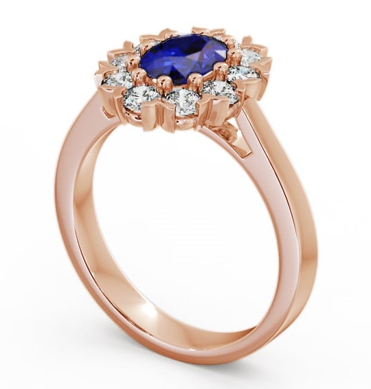 Cluster Blue Sapphire and Diamond 1.60ct Ring 9K Rose Gold - Haile CL4GEM_RG_BS_THUMB1