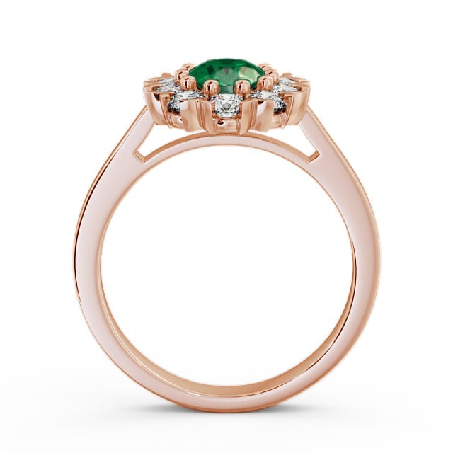 Cluster Emerald and Diamond 1.45ct Ring 18K Rose Gold - Haile CL4GEM_RG_EM_UP