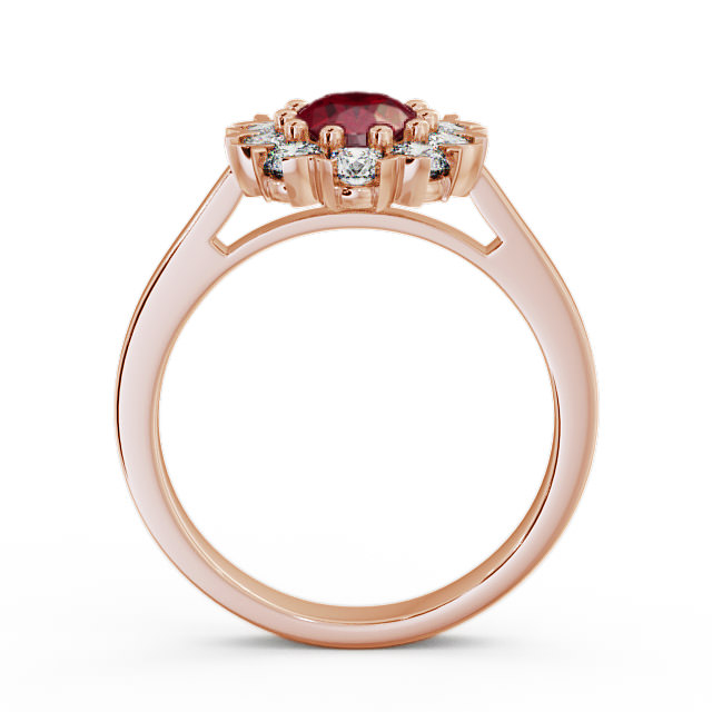 Cluster Ruby and Diamond 1.60ct Ring 9K Rose Gold - Haile CL4GEM_RG_RU_UP
