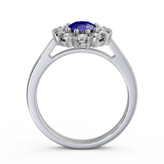 Cluster Blue Sapphire and Diamond 1.60ct Ring 9K White Gold - Haile CL4GEM_WG_BS_UP