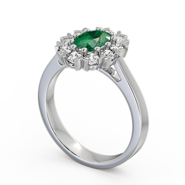 Cluster Emerald and Diamond 1.45ct Ring Palladium - Haile CL4GEM_WG_EM_SIDE