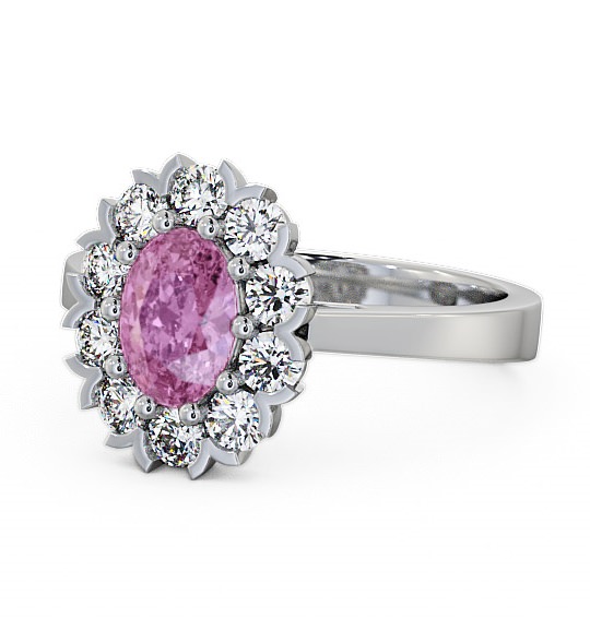  Cluster Pink Sapphire and Diamond 1.60ct Ring 18K White Gold - Haile CL4GEM_WG_PS_THUMB2 