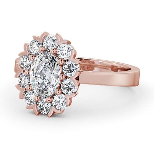  Cluster Oval Diamond Ring 18K Rose Gold - Haile CL4_RG_THUMB2 