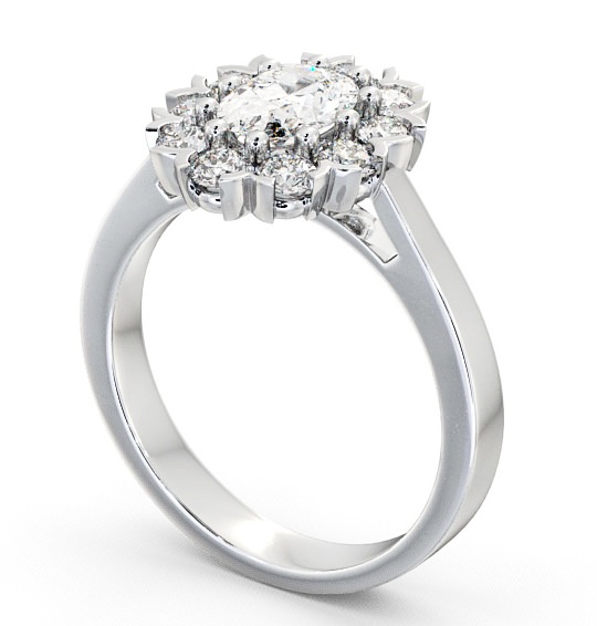  Cluster Oval Diamond Ring 18K White Gold - Haile CL4_WG_THUMB1 