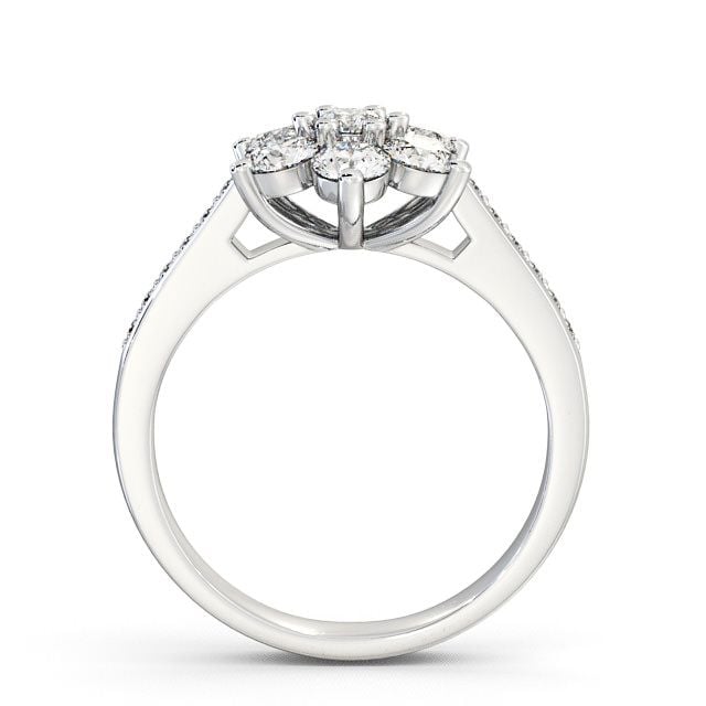 Cluster Diamond Ring Platinum With Side Stones - Achray CL6S_WG_UP