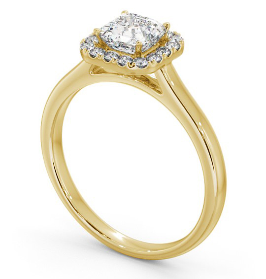  Halo Asscher Diamond Engagement Ring 9K Yellow Gold - Glesine ENAS10_YG_THUMB1 