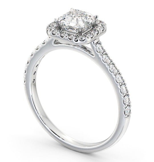  Halo Asscher Diamond Engagement Ring 9K White Gold - Azura ENAS11_WG_THUMB1 