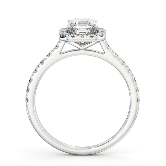 Halo Asscher Diamond Engagement Ring 18K White Gold - Azura ENAS11_WG_UP