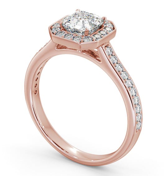  Halo Asscher Diamond Engagement Ring 18K Rose Gold - Cristiana ENAS12_RG_THUMB1 