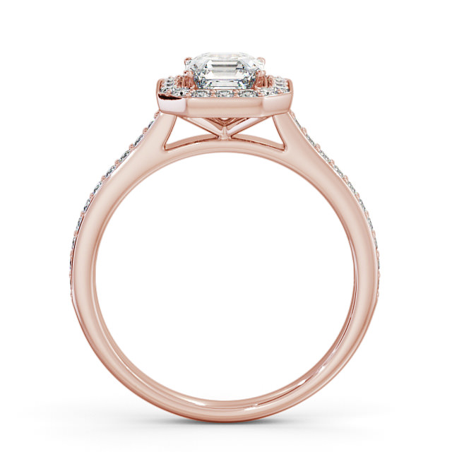 Halo Asscher Diamond Engagement Ring 9K Rose Gold - Cristiana ENAS12_RG_UP