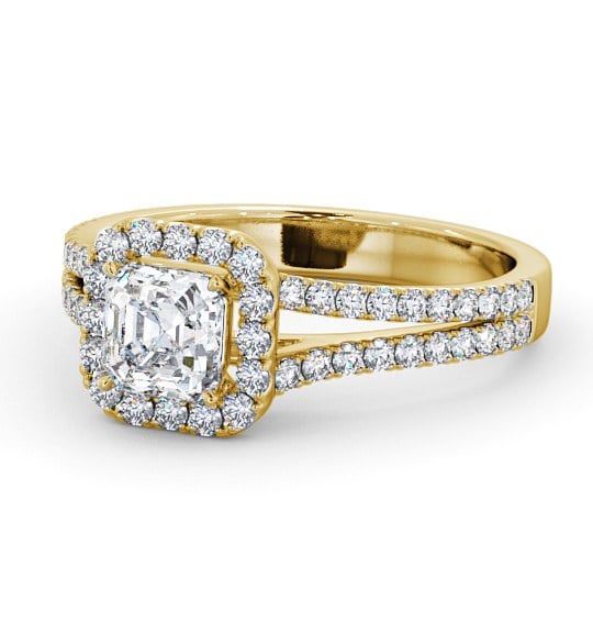  Halo Asscher Diamond Engagement Ring 18K Yellow Gold - Moriah ENAS13_YG_THUMB2 