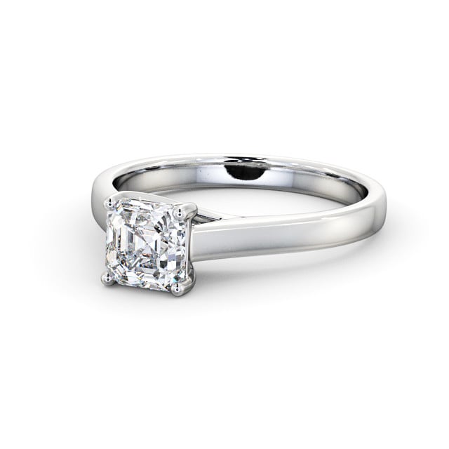 Asscher Diamond Engagement Ring Palladium Solitaire - Whittle ENAS15_WG_FLAT