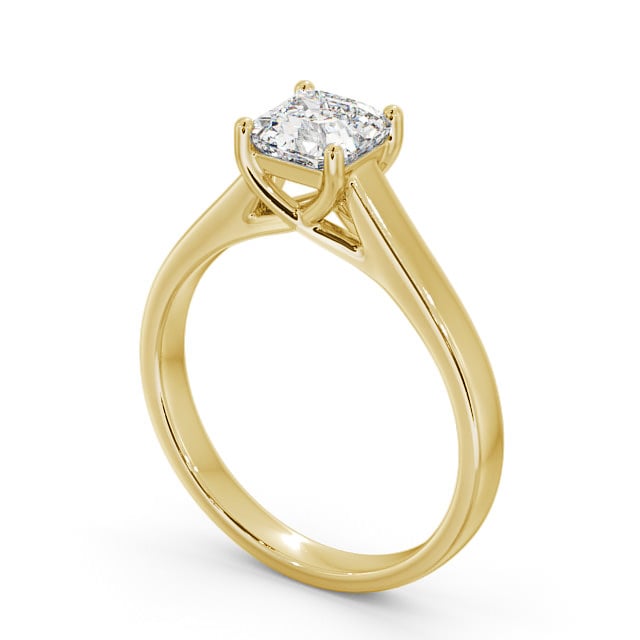 Asscher Diamond Engagement Ring 18K Yellow Gold Solitaire - Whittle ENAS15_YG_SIDE