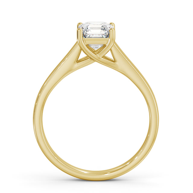 Asscher Diamond Engagement Ring 18K Yellow Gold Solitaire - Whittle ENAS15_YG_UP