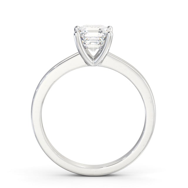Asscher Diamond Engagement Ring 18K White Gold Solitaire - Inverley ENAS18_WG_UP