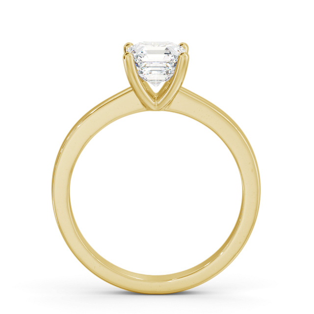 Asscher Diamond Engagement Ring 18K Yellow Gold Solitaire - Inverley ENAS18_YG_UP