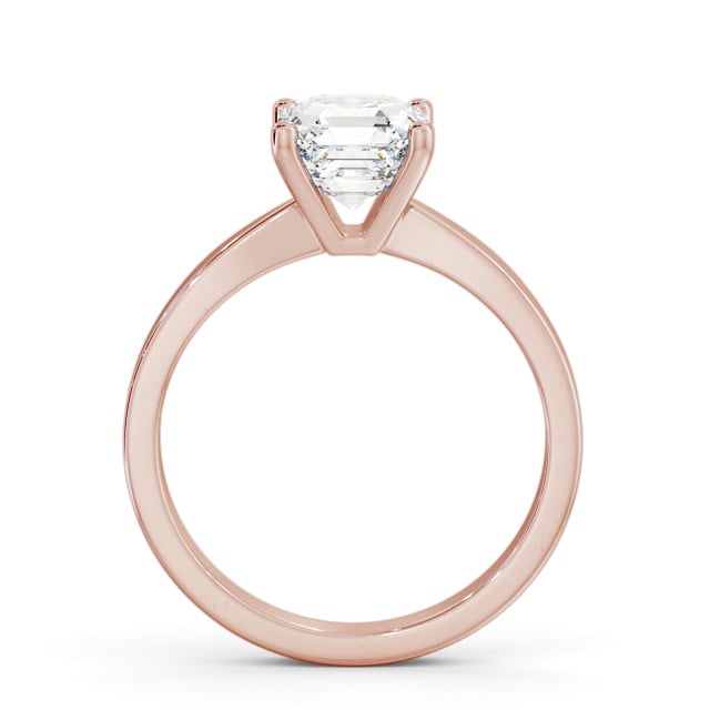 Asscher Diamond Engagement Ring 9K Rose Gold Solitaire - Saleby ENAS19_RG_UP