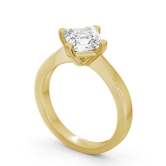 Asscher Diamond Engagement Ring 18K Yellow Gold Solitaire - Aston ENAS1_YG_SIDE