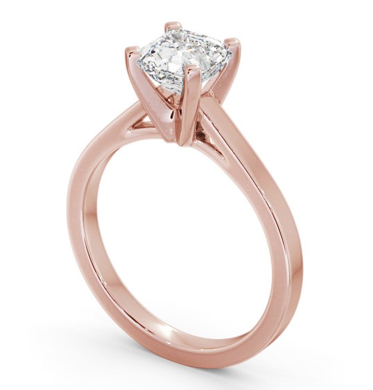 Asscher Diamond Engagement Ring 9K Rose Gold Solitaire - Lucresa ENAS21_RG_THUMB1