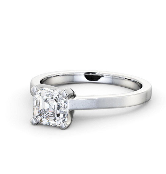  Asscher Diamond Engagement Ring 18K White Gold Solitaire - Lucresa ENAS21_WG_THUMB2 