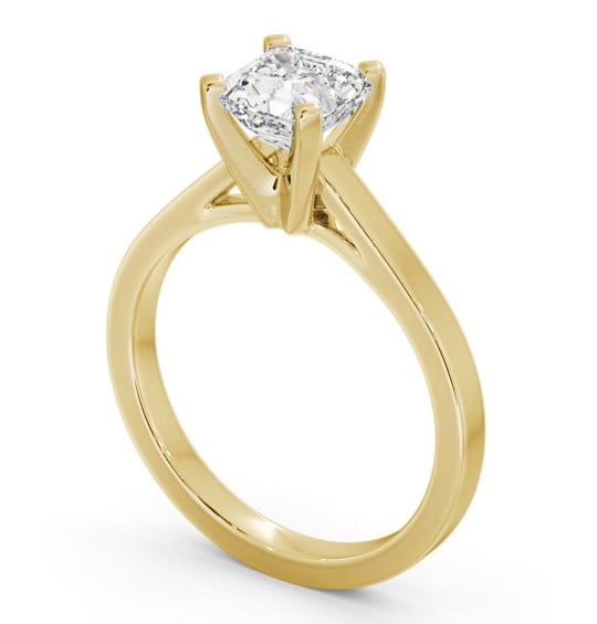 Asscher Diamond Engagement Ring 9K Yellow Gold Solitaire - Lucresa ENAS21_YG_THUMB1