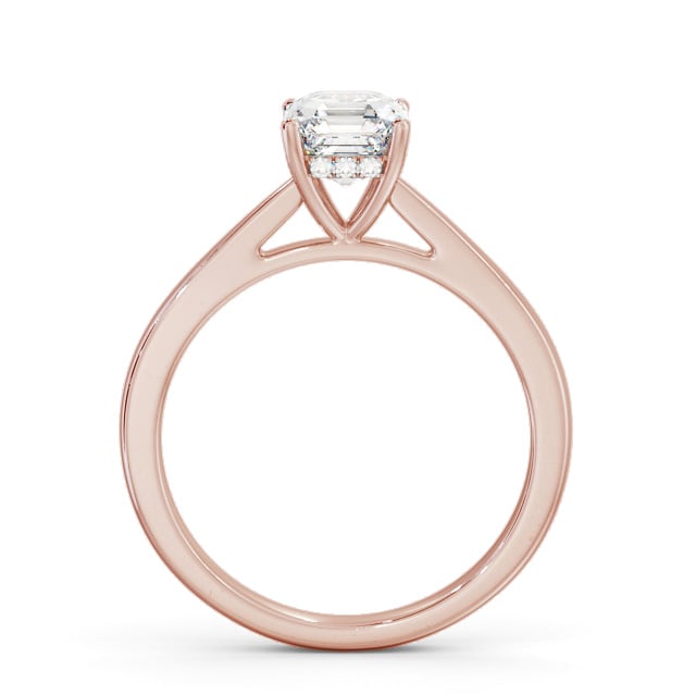 Asscher Diamond Engagement Ring 18K Rose Gold Solitaire - Olenka ENAS23_RG_UP