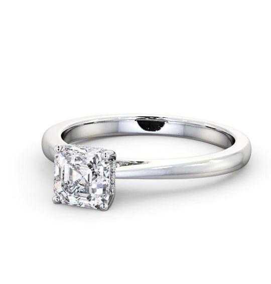  Asscher Diamond Engagement Ring 18K White Gold Solitaire - Olenka ENAS23_WG_THUMB2 