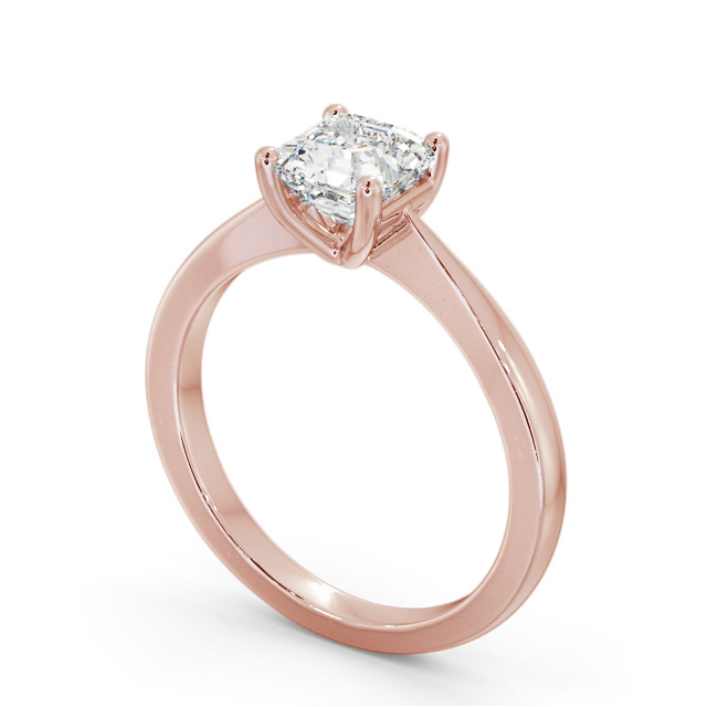 Asscher Diamond Engagement Ring 18K Rose Gold Solitaire - Eddington ENAS24_RG_SIDE