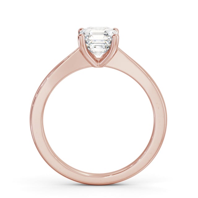 Asscher Diamond Engagement Ring 18K Rose Gold Solitaire - Eddington ENAS24_RG_UP