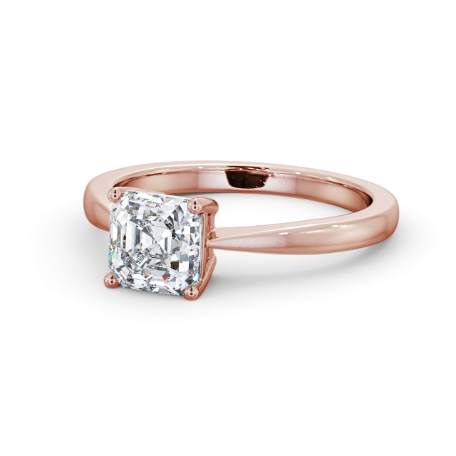 Asscher Diamond Engagement Ring 18K Rose Gold Solitaire - Abthorpe ENAS25_RG_FLAT
