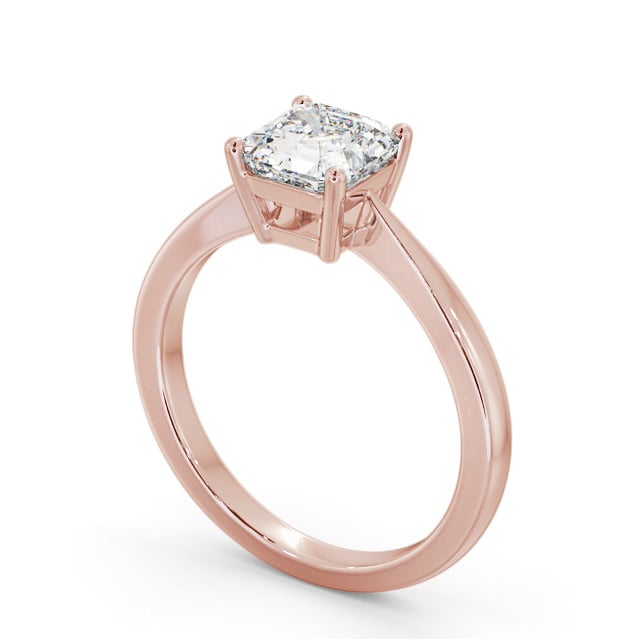 Asscher Diamond Engagement Ring 18K Rose Gold Solitaire - Abthorpe ENAS25_RG_SIDE