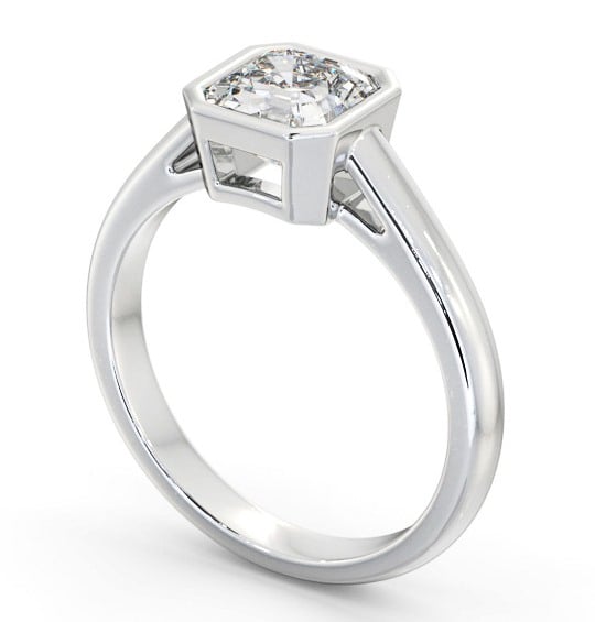 Asscher Diamond Engagement Ring 9K White Gold Solitaire - Raphaelle ENAS26_WG_THUMB1