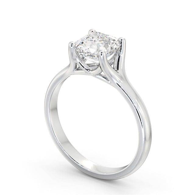 Asscher Diamond Engagement Ring Platinum Solitaire - Seoul ENAS29_WG_SIDE