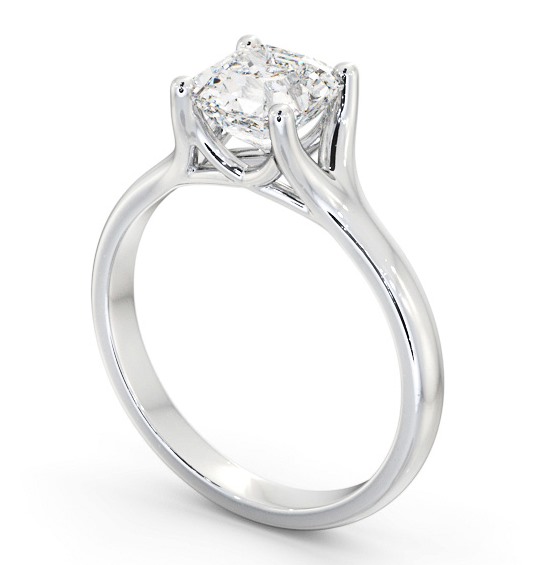 Asscher Diamond Engagement Ring 18K White Gold Solitaire - Seoul ENAS29_WG_THUMB1