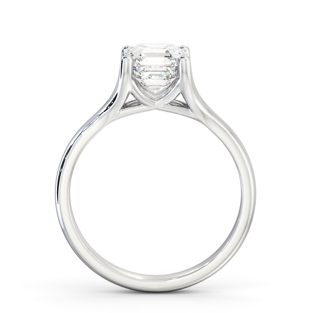 Asscher Diamond Engagement Ring Platinum Solitaire - Seoul ENAS29_WG_UP