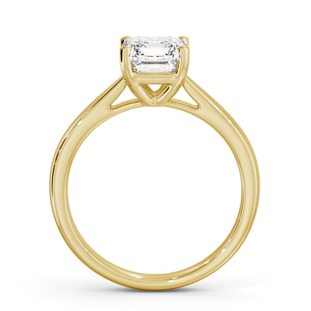 Asscher Diamond Engagement Ring 18K Yellow Gold Solitaire - Apley ENAS2_YG_UP