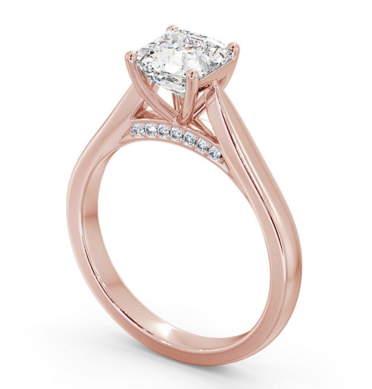  Asscher Diamond Engagement Ring 18K Rose Gold Solitaire - Chesterfield ENAS31_RG_THUMB1 