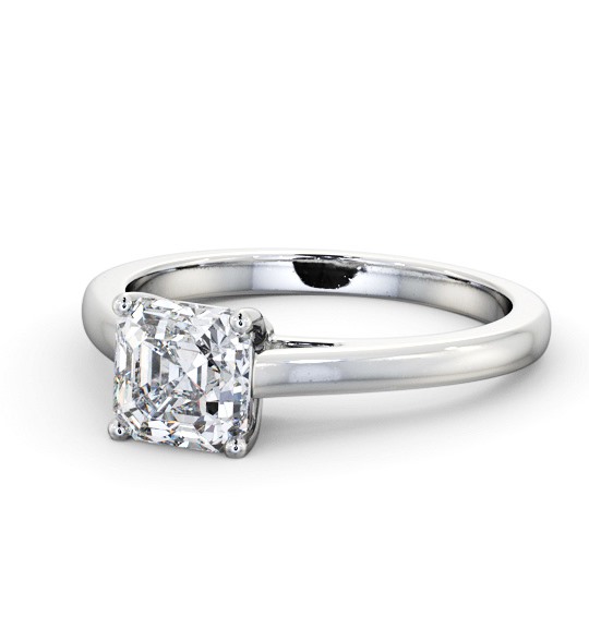 Asscher Diamond Engagement Ring 18K White Gold Solitaire - Beragh ENAS32_WG_THUMB2 