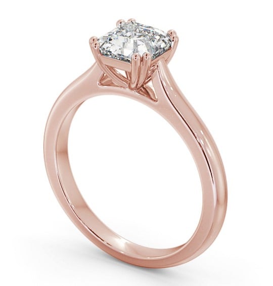 Asscher Diamond Engagement Ring 18K Rose Gold Solitaire - Belise ENAS33_RG_THUMB1