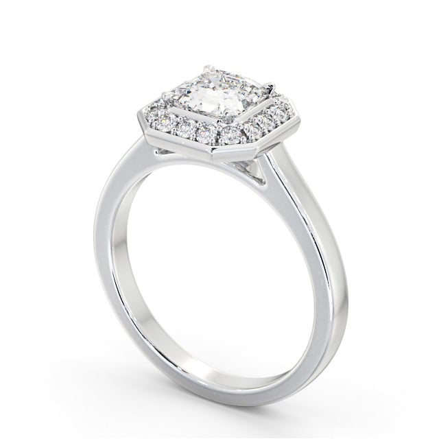 Halo Asscher Diamond Engagement Ring 18K White Gold - Chadbury ENAS38_WG_SIDE