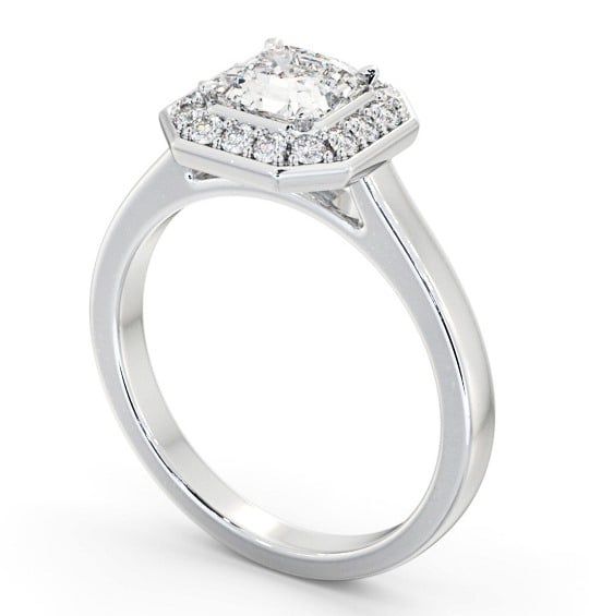 Halo Asscher Diamond Engagement Ring 18K White Gold - Chadbury ENAS38_WG_THUMB1