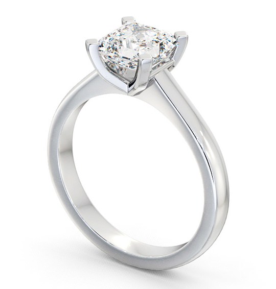 Asscher Diamond Engagement Ring Platinum Solitaire - Dawley ENAS3_WG_THUMB1