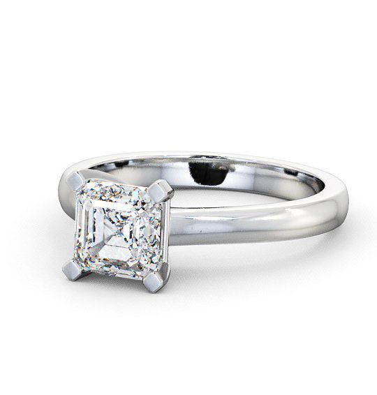  Asscher Diamond Engagement Ring 18K White Gold Solitaire - Dawley ENAS3_WG_THUMB2 